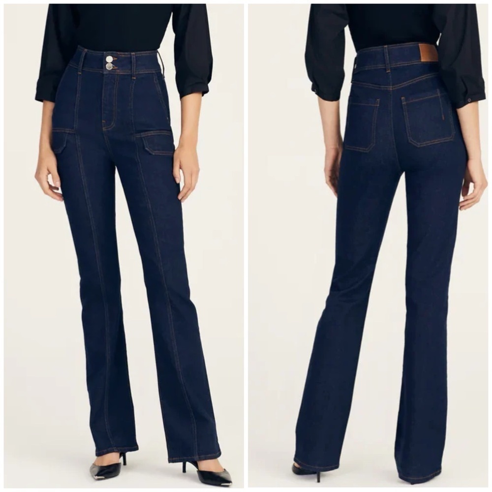 NWT Derek Lam 10 Crosby Charles High Rise Pocket Flare Jeans Park Rinse Sz 29